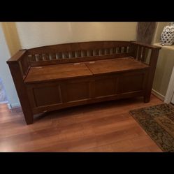 Wooden storage bench