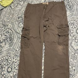 Wrangler Authentics Gray Baggy Vintage Cargo Pants // Size 36x32