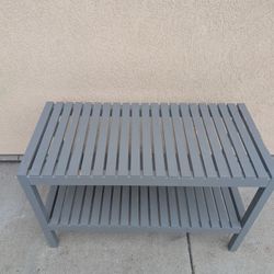Gray Wood Shoe Rack 
