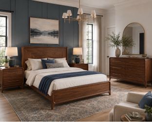 🔥 PREMIUM ROCKFORD BEDROOM SET (King Bed Frame, 2 x Nightstands, 1 Dresser)— MSRP $2,800