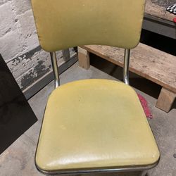 1950’s Vintage Vinyl And Chrome Dining Chair 