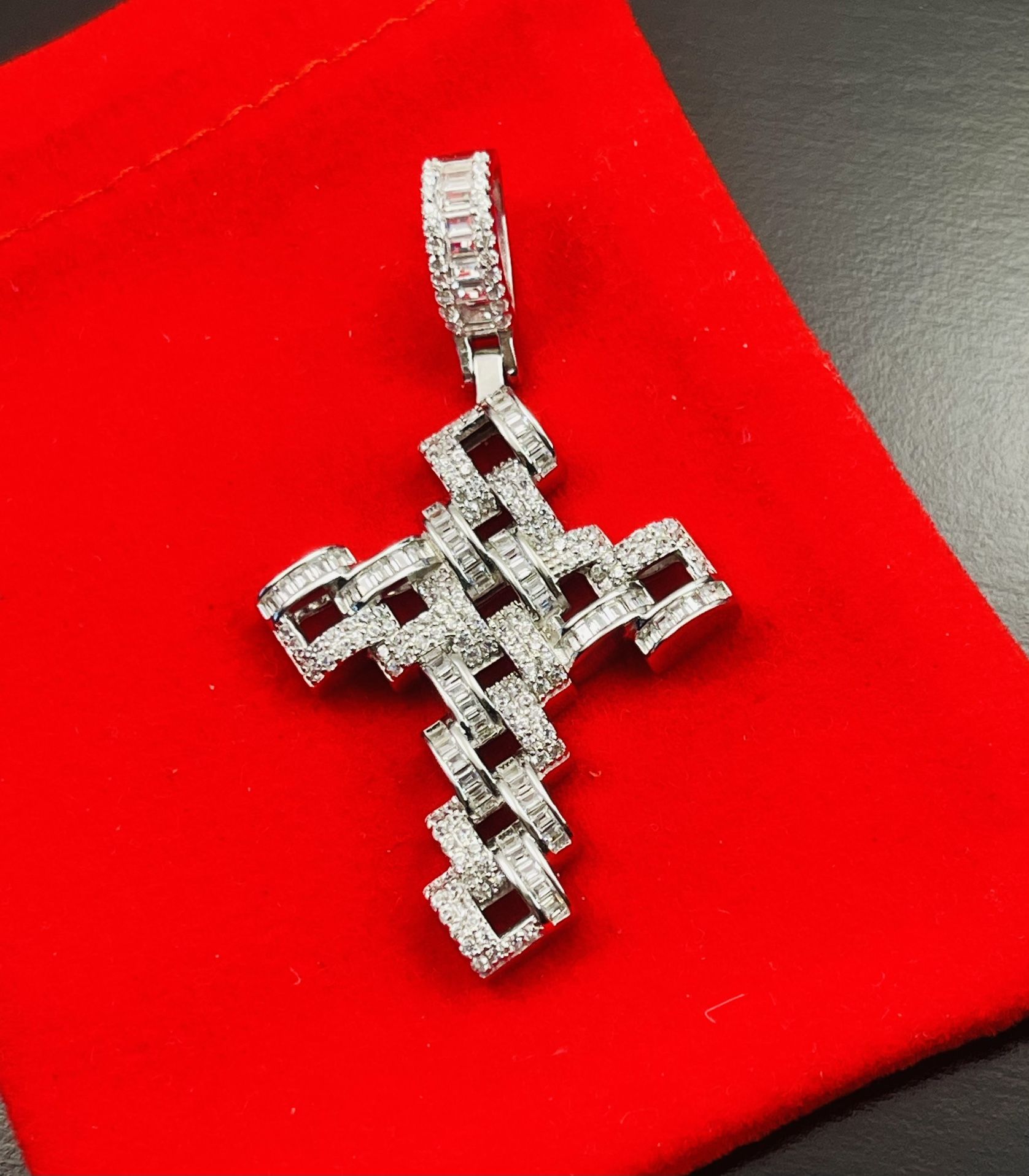 solid 925 silver cross pendant plata