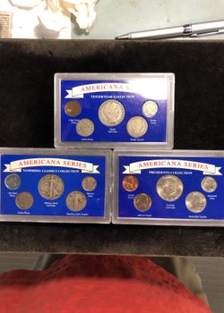 3 US American Series 5 Coin Sets BARBER Yester Year WALKER Classics Kennedy Presidents Collections