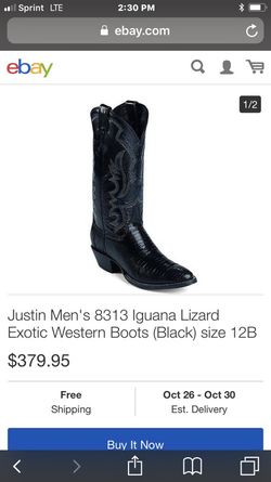 Mint Iguana cowboy boots by Justin