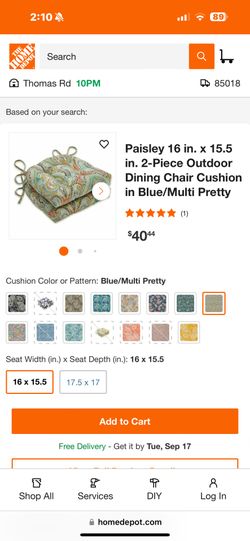 Paisley tufted Outdoor Chair Cushions Like New