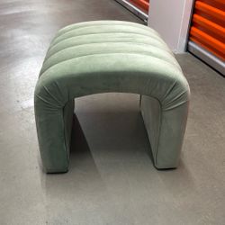 Velvet Suede Foot Rest Stool Chair - Sage Green