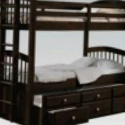 T/T/T Storage Trundle All Wooden Bunk bed