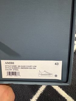 Amiri MA Quad Court Low Sneakers Steel Size 43