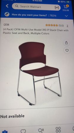 OFM MULTI-USE MODEL 310-P PLASTIC STACKING INTERLOCKING OFFICE WAITING ROOM CHAIRS SET OF 4