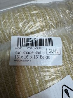 Sun Shade Sail 16' x 16' x 16' Beige