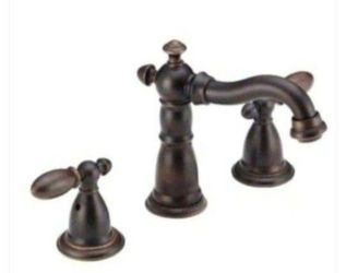 Delta Victorian 8 in. Widespread 2-Handle Bathroom Faucet with Metal Drain Assembly in Venetian Bronze