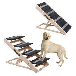 Upgrade 2-in-1 Pet Ramp Dog Stair,Folding Pet Stairs,Portable Dog Ramp for Small&Large Old Animals with Non-Slip Surface,Dog Ramp for Bed, Couch and C