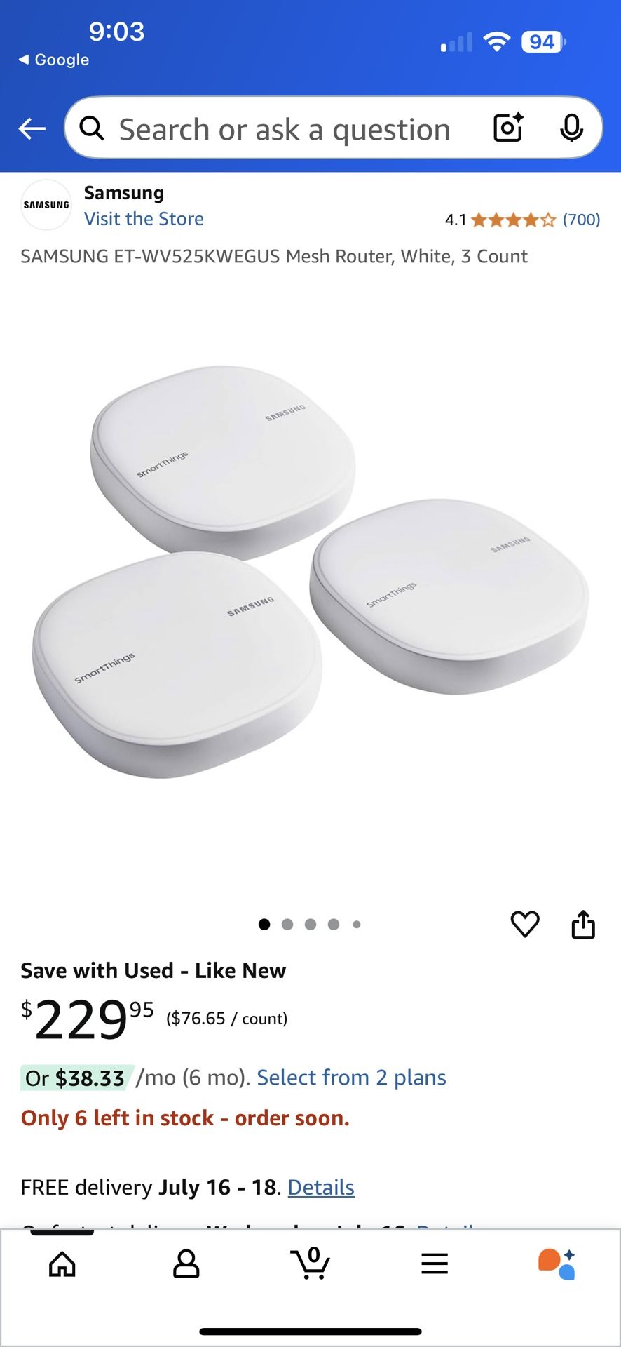 Smart Things Wifi Mesh Router and Hub
