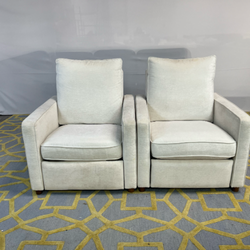 ( Delivery Available ) Interior Define White Sadie Recliner Chair Set