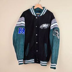 Vintage Philadelphia Eagles NFL Suede Leather Jacket 