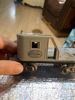This is a vintage Marx O Scale New York Central System crane car. 