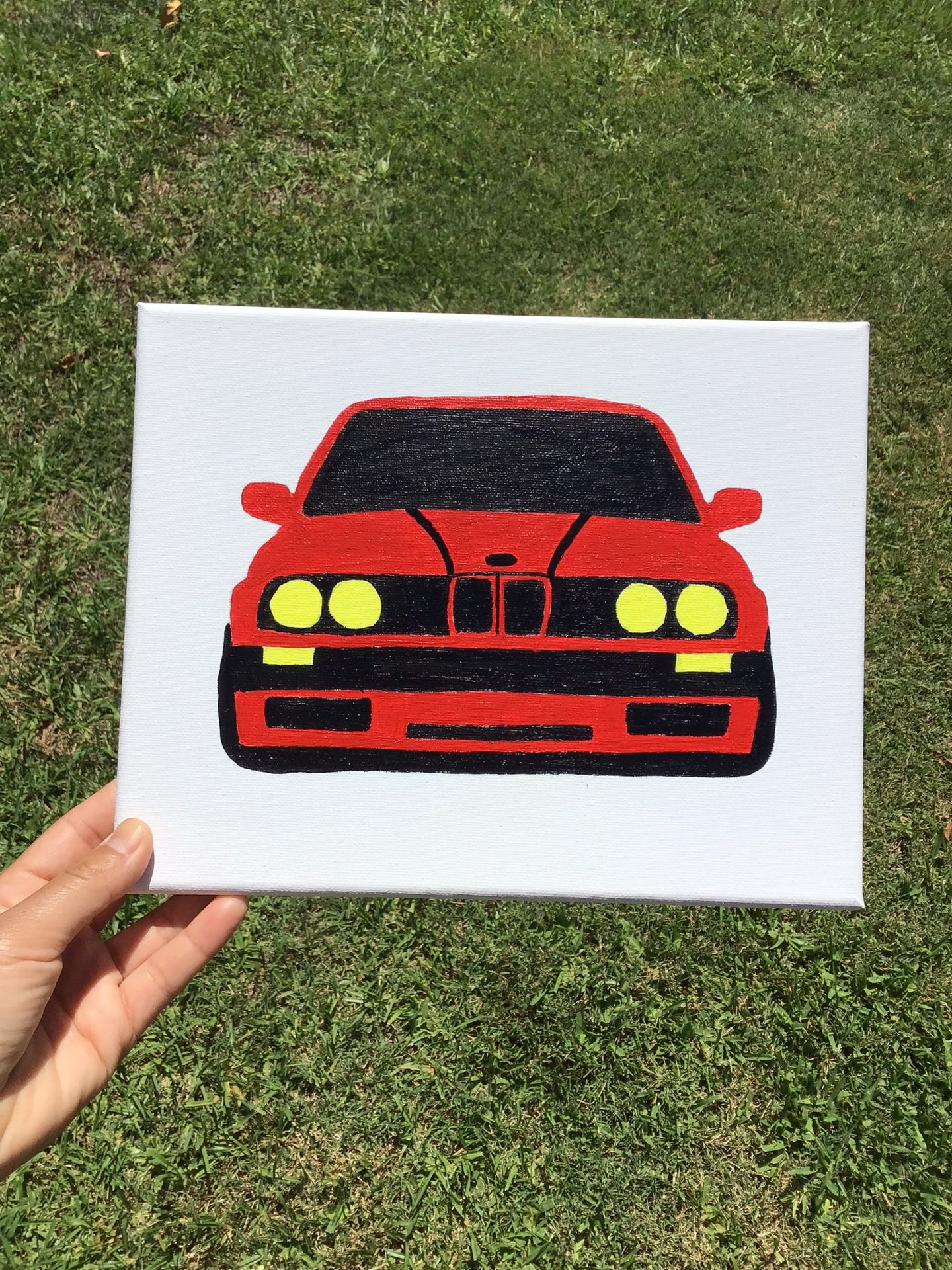 Red BMW E30 Painting Home Room Decor Wall Art Acrylic Canvas 3 Series E36 E46 BMW M3 Collectibles Handmade Hand Painted 