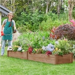 8×2ft Wooden Horticulture Raised Garden Bed