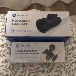 Starscope Monocular Telescope and mobile mount