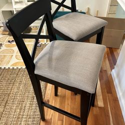 Matching Grey And Black Counter Stools 