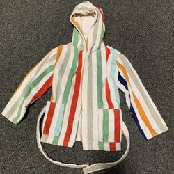 Pottery Barn Kids boy or girl fits size 4, 5 or 6 Colorful Beach Striped Terry swim cover up robe 