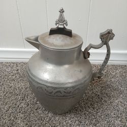 Antique Metal Pitcher with Lid