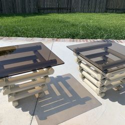 ⭐️ Vintage Mid Century Tubular Stacked Coffee And Side Tables 