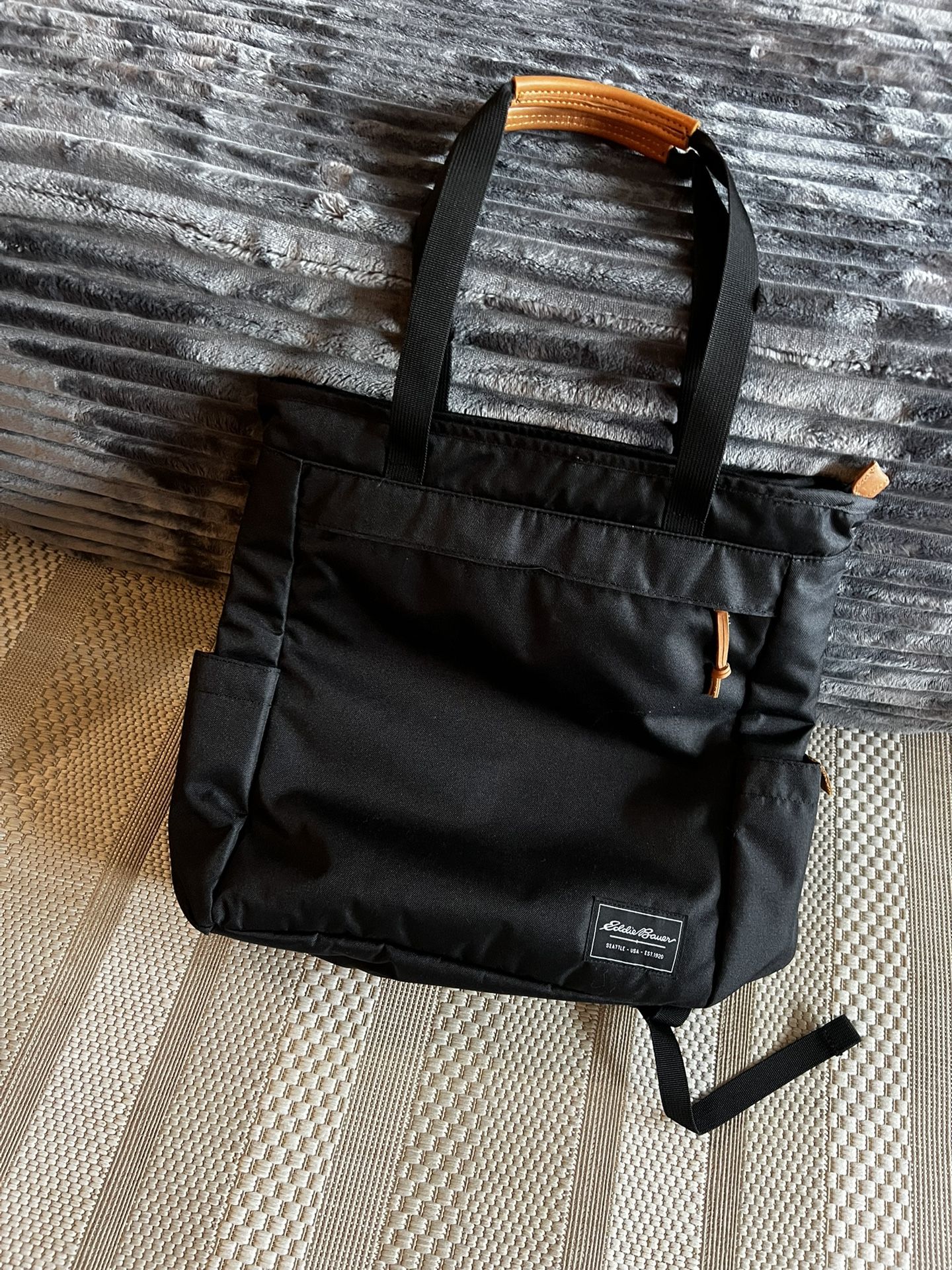 Eddie Bauer Black Nylon Tote/Backpack