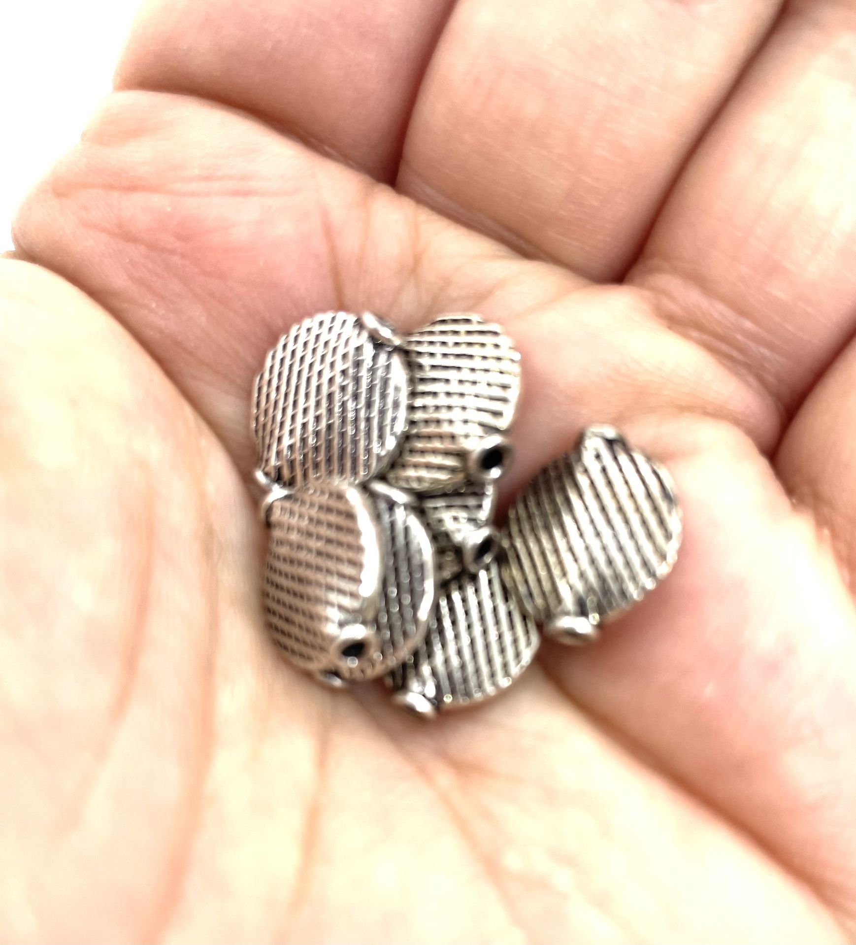 Sterling 12mm Coin Beads 7pc