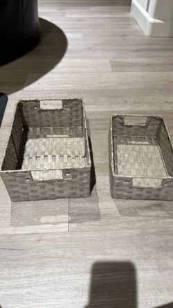 🧺 Woven Storage Basket Organizer Set – 2 PCS