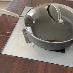 Frying Sauté Pan With Glass Lid - Nonstick - 3qt - Hard Anodized Pan
