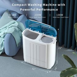Portable Washing Machine, 14 Lbs Mini Washer and Spin Dryer Combo, NEW