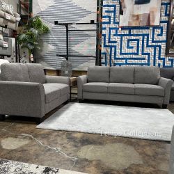 Grey Sofa Loveseat Set, Living Room Furniture, Couches