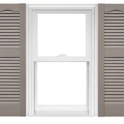 Mid-America Open Louver Vinyl Shutters 14.5x55” (Clay)(1 Pair)