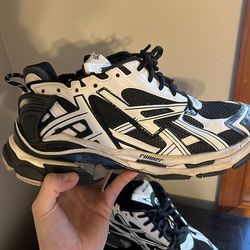 White and black balenciaga runners