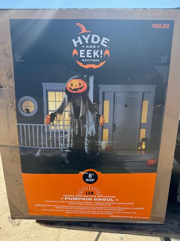 Lewis & Friends™ 8' Halloween Light and Sound Lewis the Pumpkin Ghoul - Hyde and
EEK! Boutique™