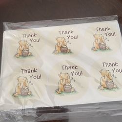Winnie The Pooh Thank You Stickers 