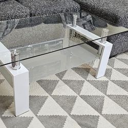 Glass Top Rectangular Coffee Table