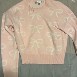 Bow Pink Christmas Sweater