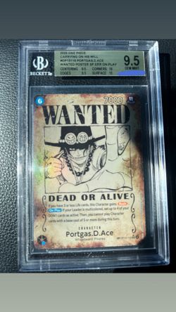 Portgas. D. Ace Wanted Poster Op13 Sp Carrying On His Will Error Card Bgs 9.5