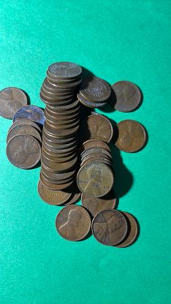 Roll 1919 Wheat cents. Coins