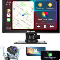 9 Inch FHD Portable Car Stereo Wireless Apple CarPlay Dash Mount & Android Auto, Touchscreen Car Audio Receivers Bluetooth, Driveplay, Backup Camera, 