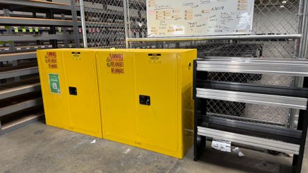 ULINE Flammable Storage Cabinet - Standard, Manual Doors, Yellow, 30 Gallon