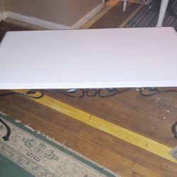Wrought Iron & Wood Coffee Table For Sale 