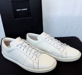 Saint Laurent Court Classic Lips Sneakers White Leather Red Blue EU 39 w/ Box  + Dust Bag