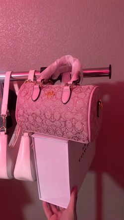Coach Pink Signature Mini Barrel Bag