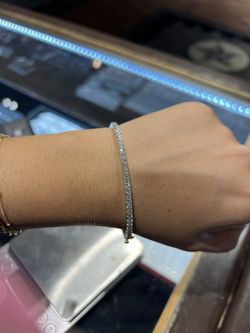 14k Gold REAL LAB DIAMOND Bangle For A Good Price!! 2 Ctw Diamonds 