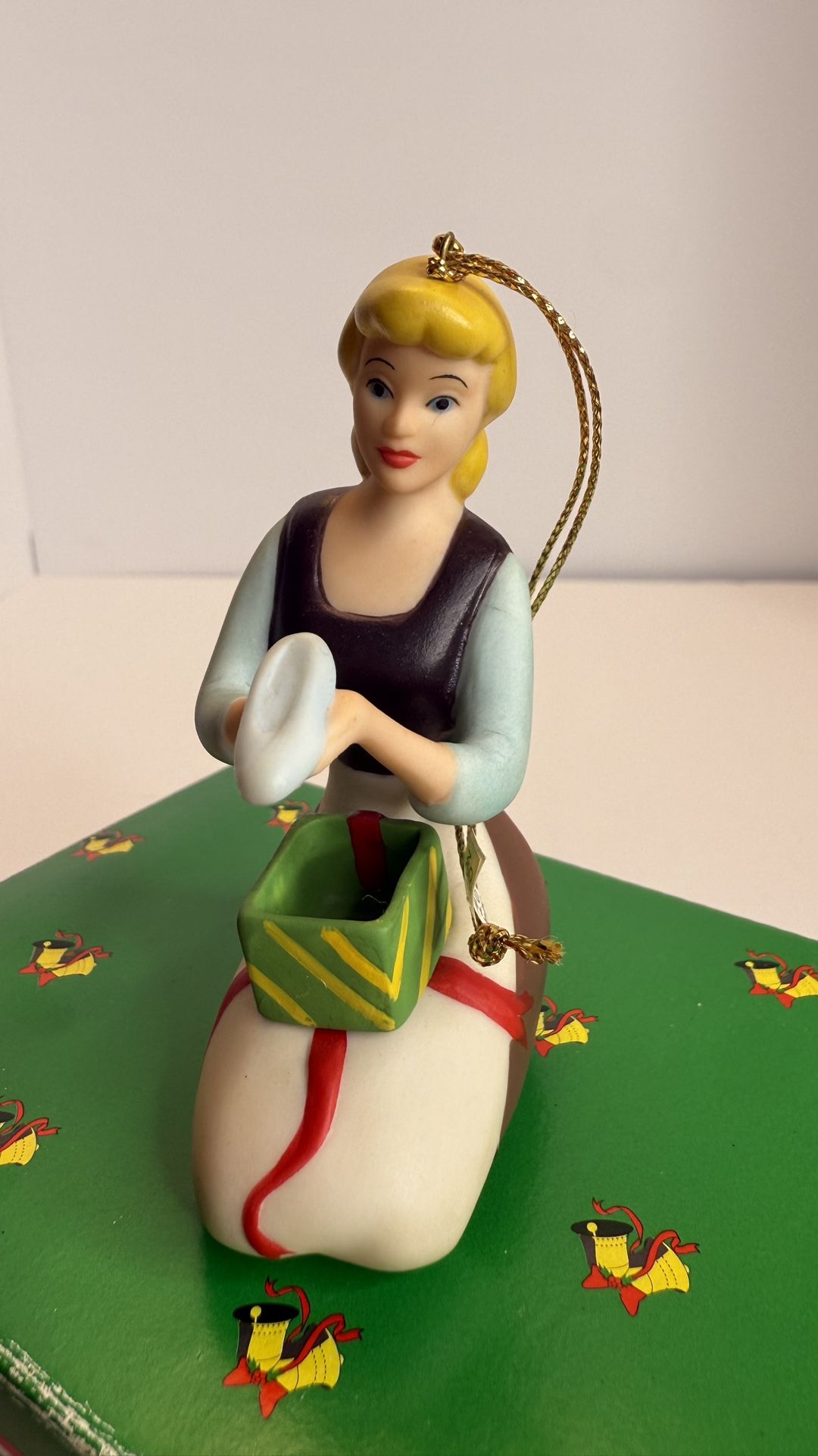 Disney Porcelain Ornament Cinderella As Maid Vintage Grolier Collectables W/ Box