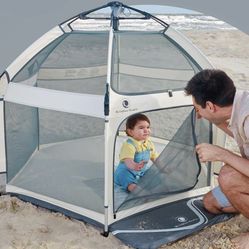 POP 'N GO PLAYPEN - Indoor & Outdoor Baby Playpen for Babies and Toddlers - Baby Beach Tent, Foldable, Portable W/Canopy, Travel Bag, & Mosquito Net -
