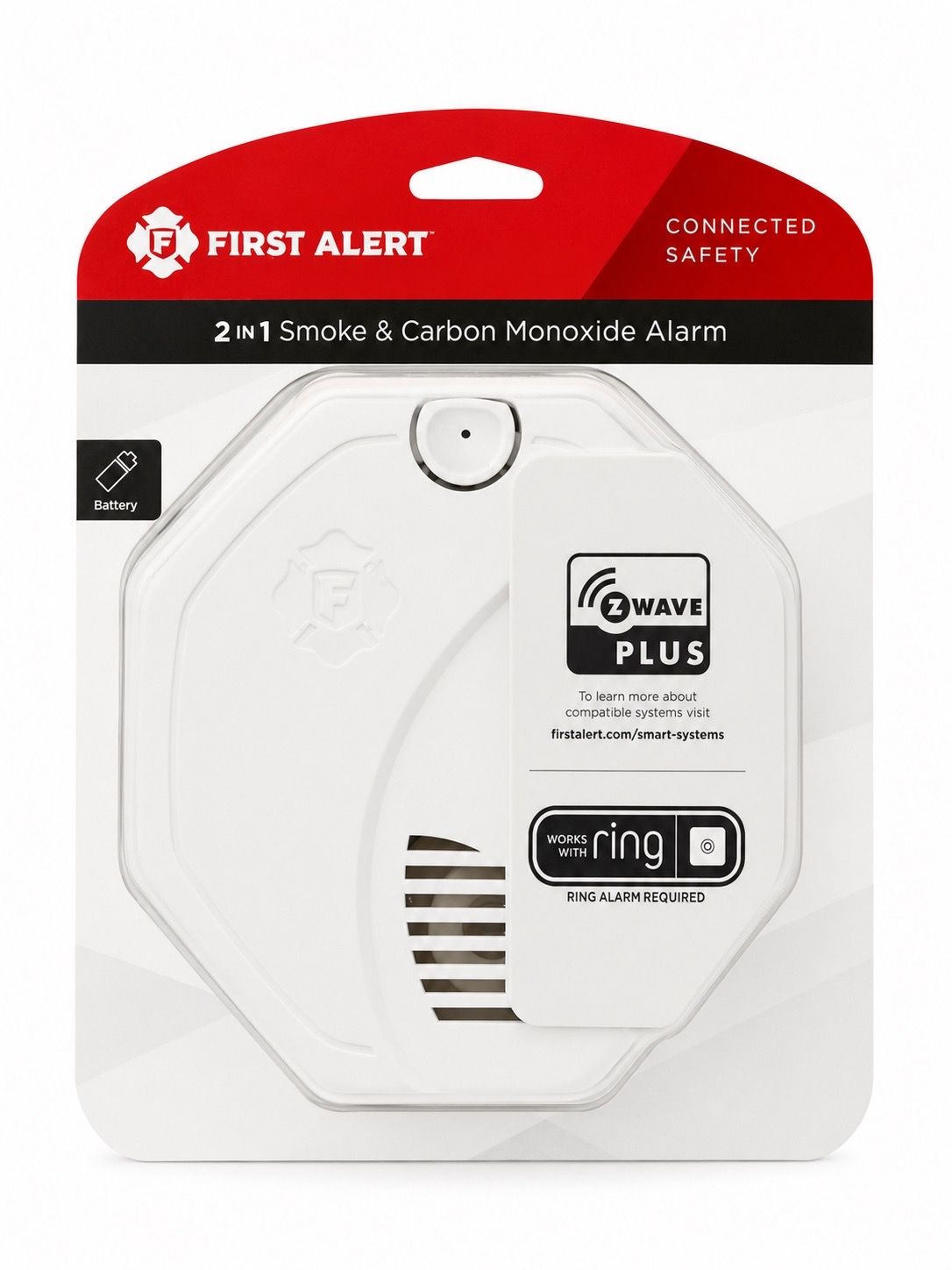 First Alert Smart Smoke & Carbon Monoxide Alarm Z-Wave Plus Ring Compatible